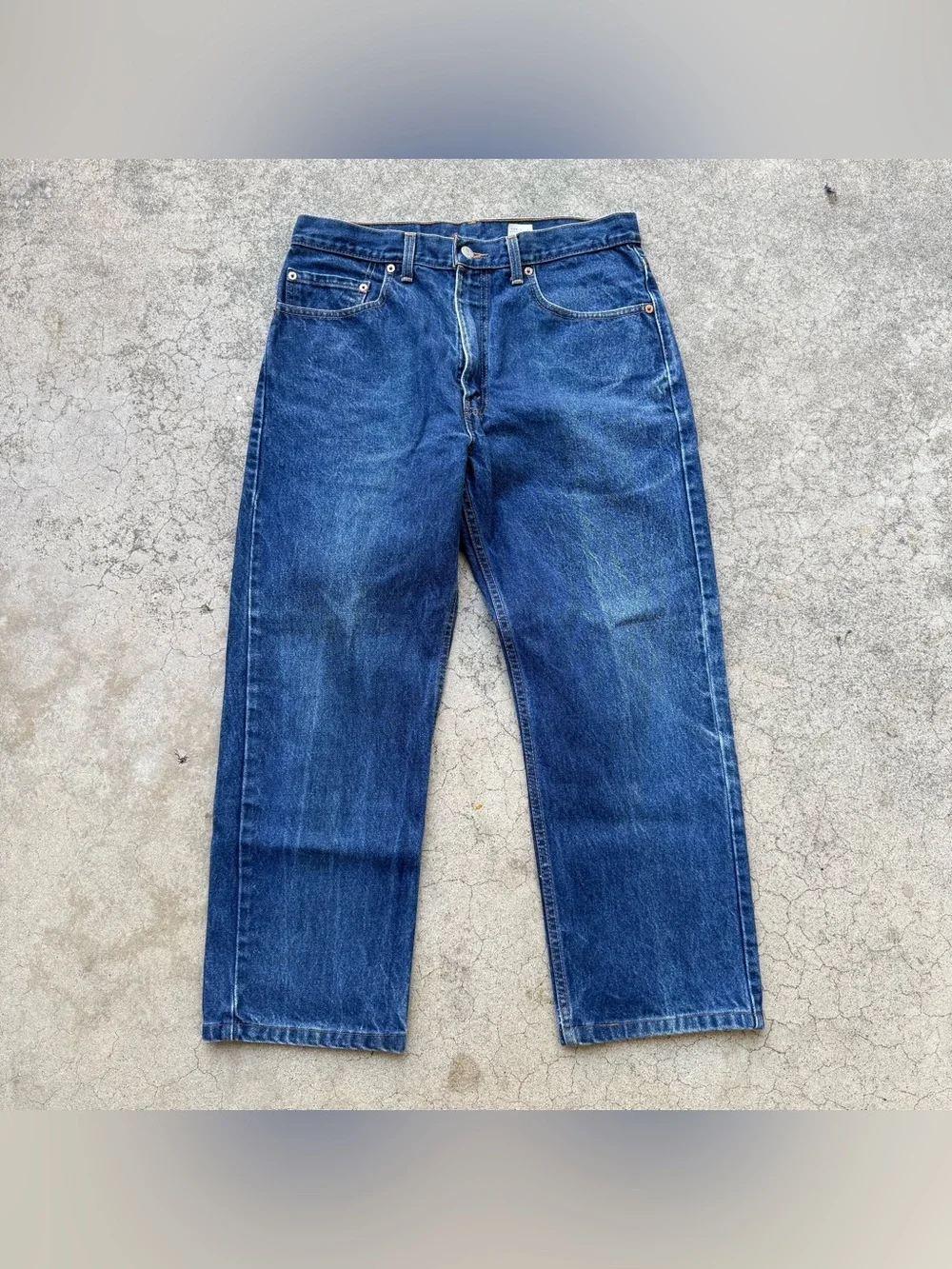 Vintage Levi’s 505 Regular Fit Straight Leg Dark Wash Blue Denim Jeans 31x25.5